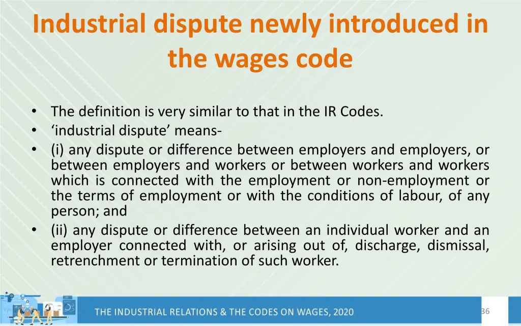 industrial dispute newly introduced in the wages