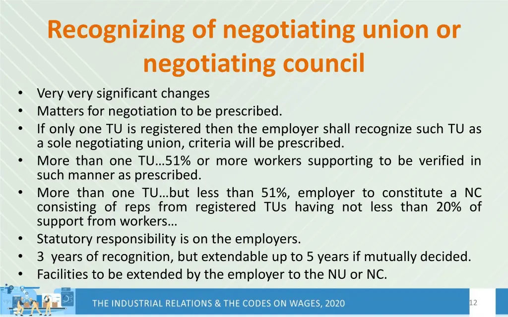 recognizing of negotiating union or negotiating