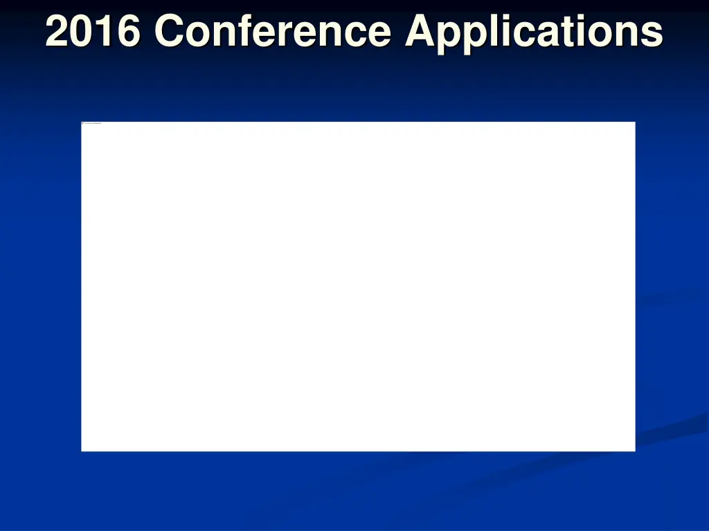 2016 conference applications