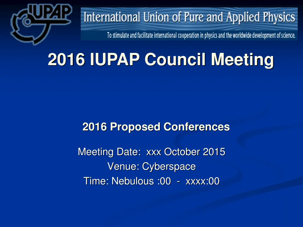 2016 iupap council meeting