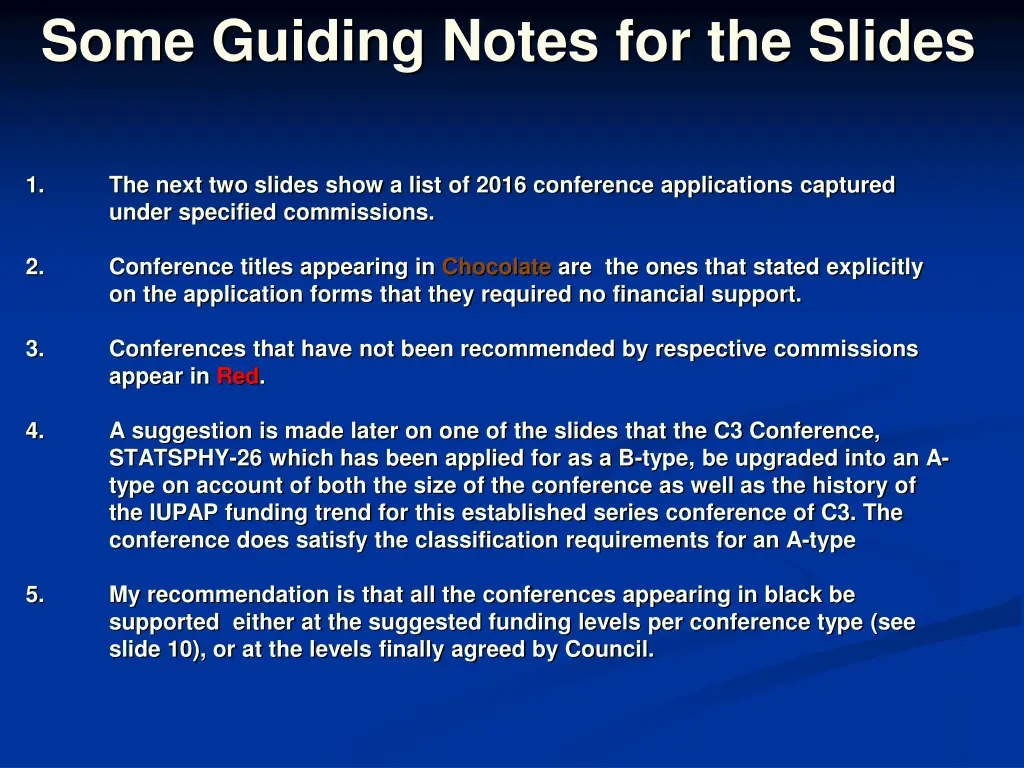 some guiding notes for the slides