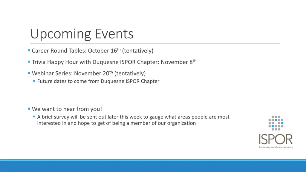 upcoming events