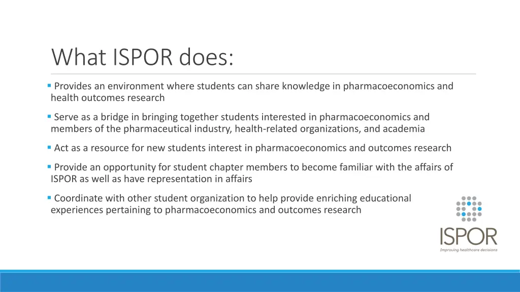 what ispor does
