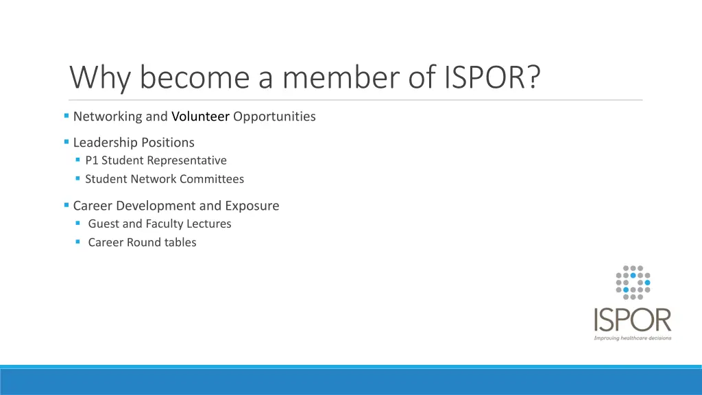 why become a member of ispor
