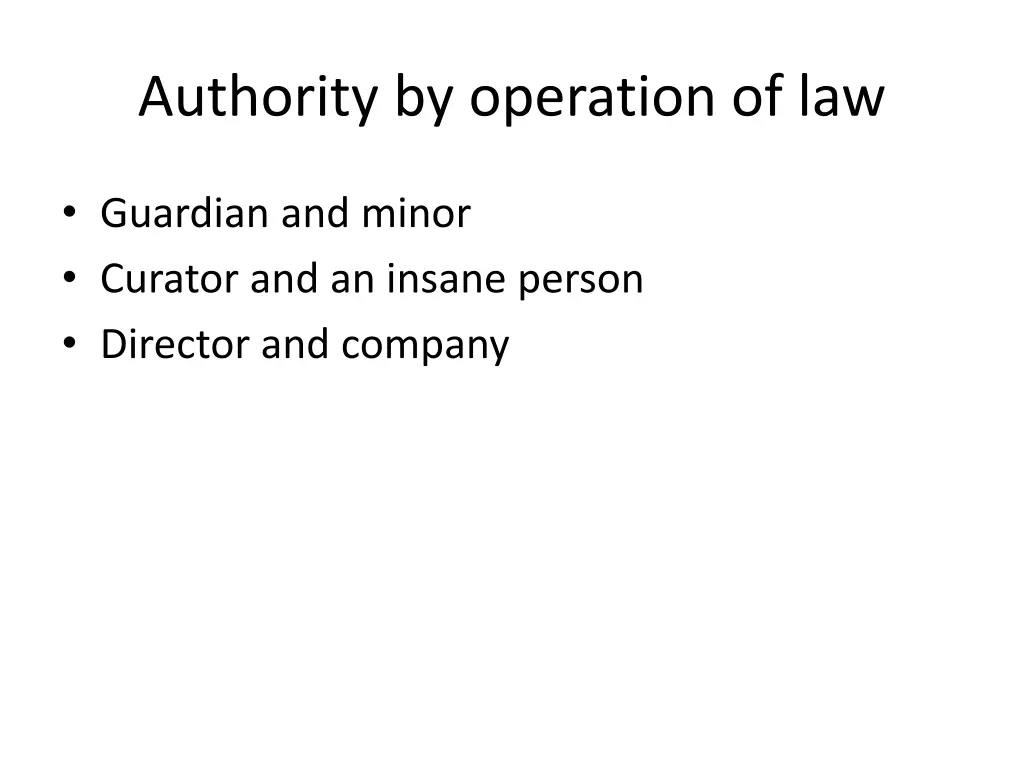 authority by operation of law