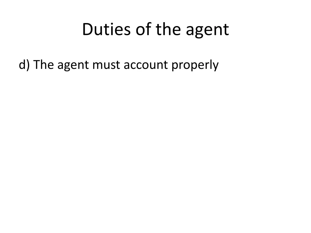 duties of the agent 1