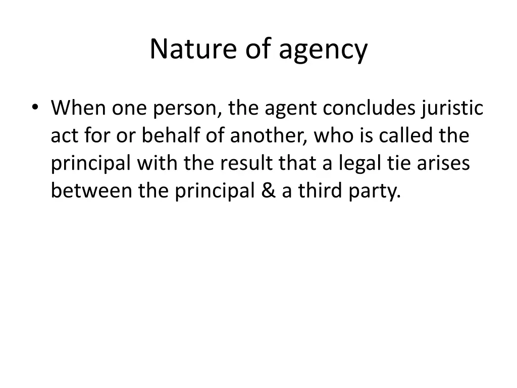 nature of agency