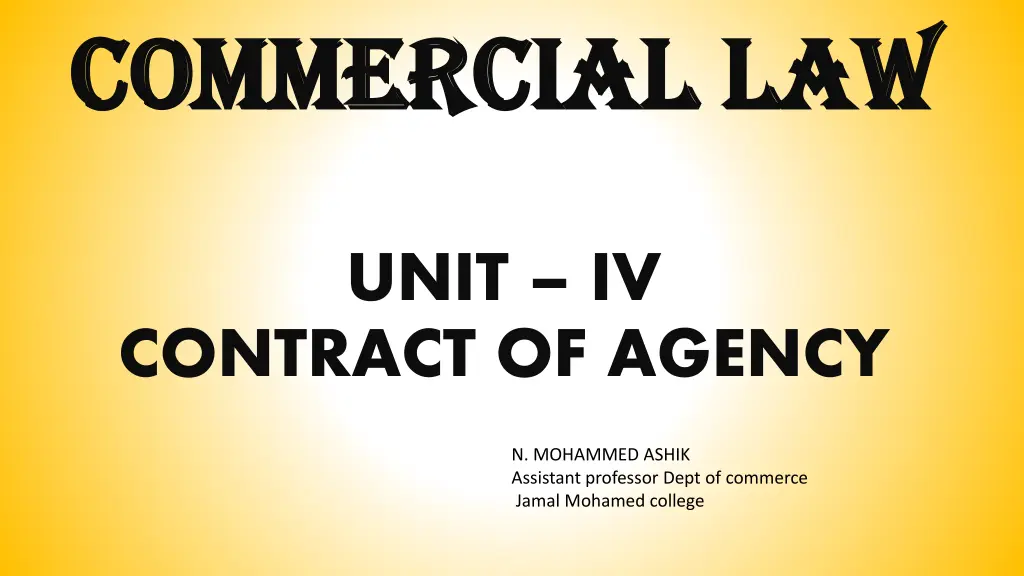 commercial law commercial law
