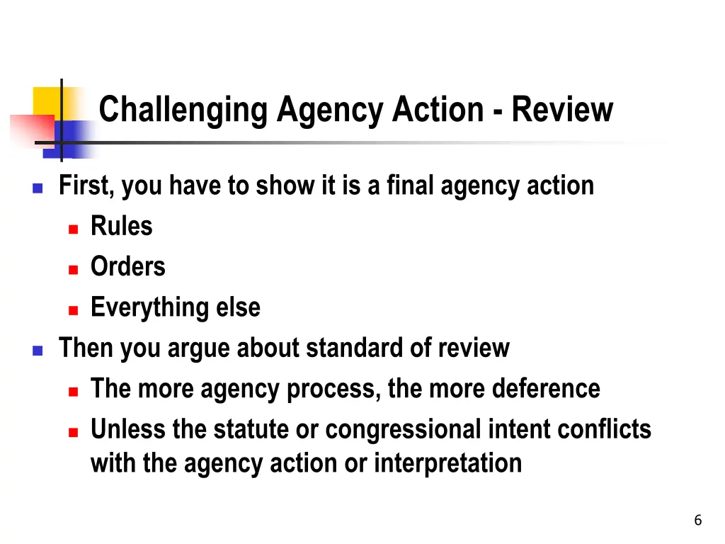 challenging agency action review
