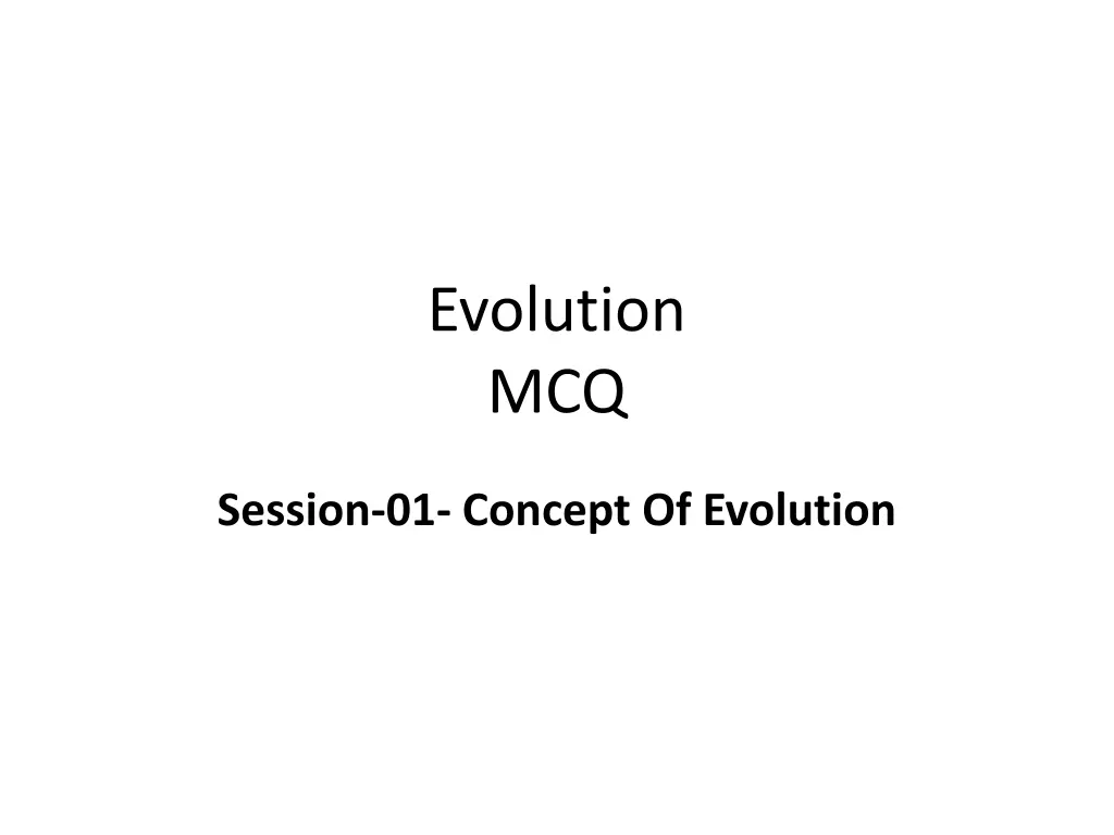 evolution mcq