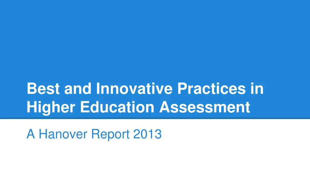 best and innovative practices in higher education