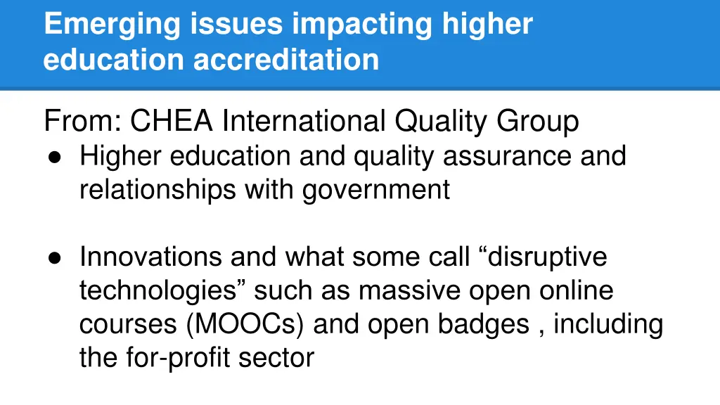 emerging issues impacting higher education