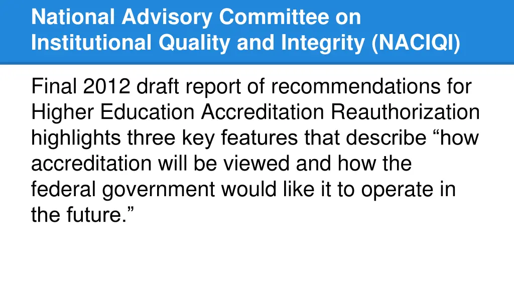 national advisory committee on institutional