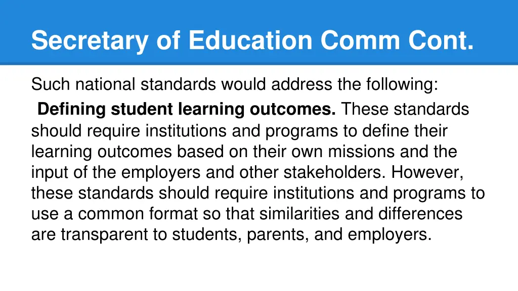 secretary of education comm cont