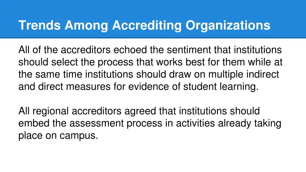 trends among accrediting organizations 2