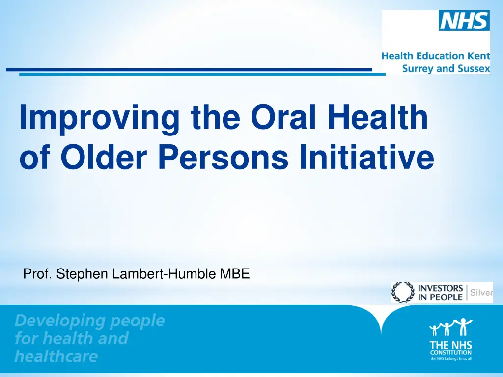 improving the oral health of older persons