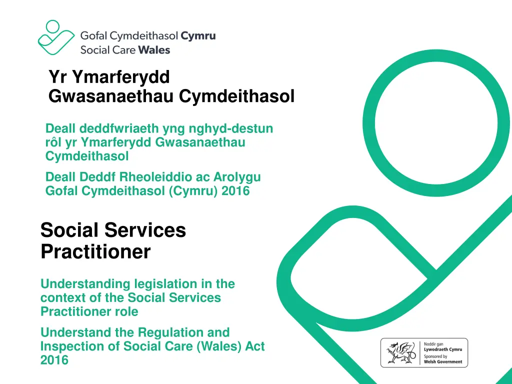 yr ymarferydd gwasanaethau cymdeithasol