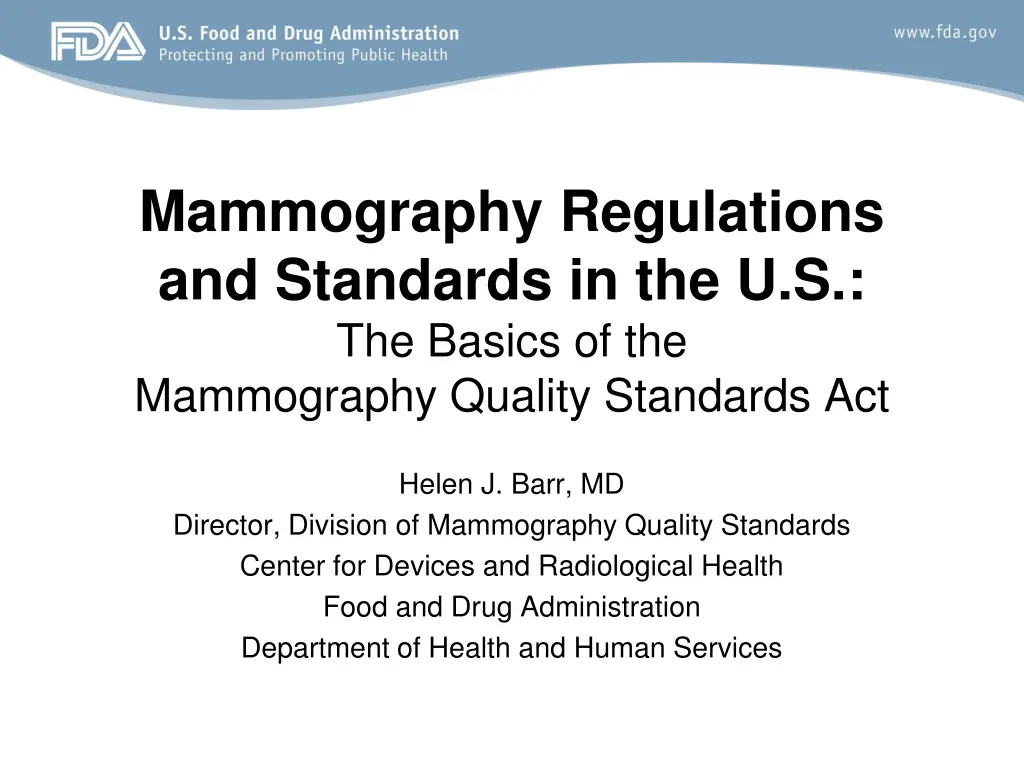 mammography regulations and standards