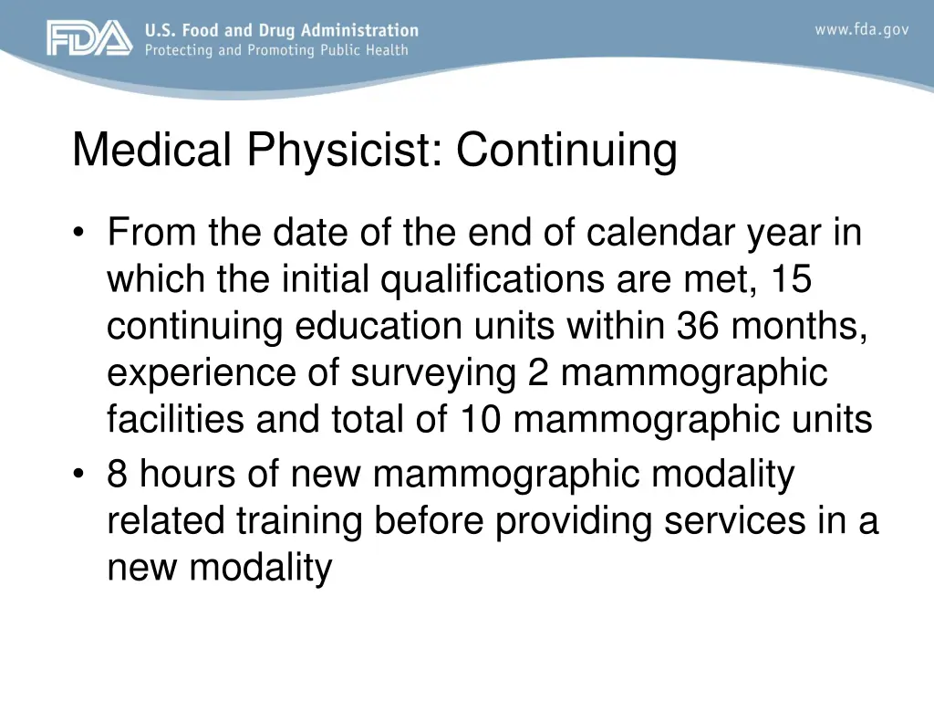 medical physicist continuing
