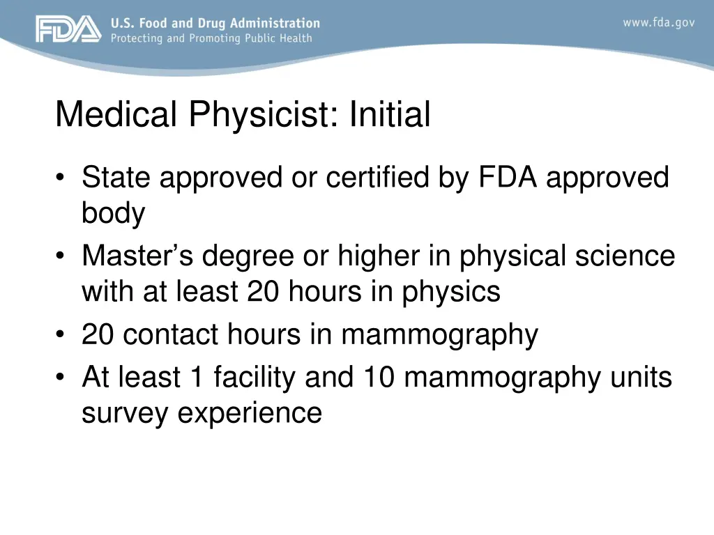 medical physicist initial