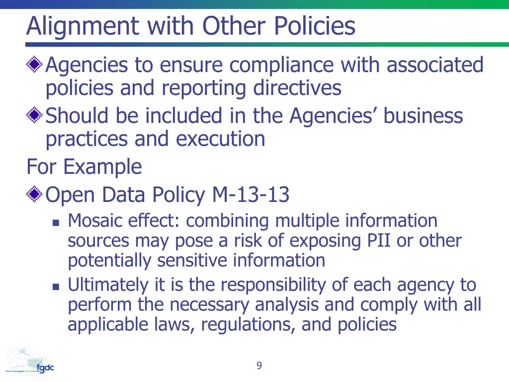 alignment with other policies