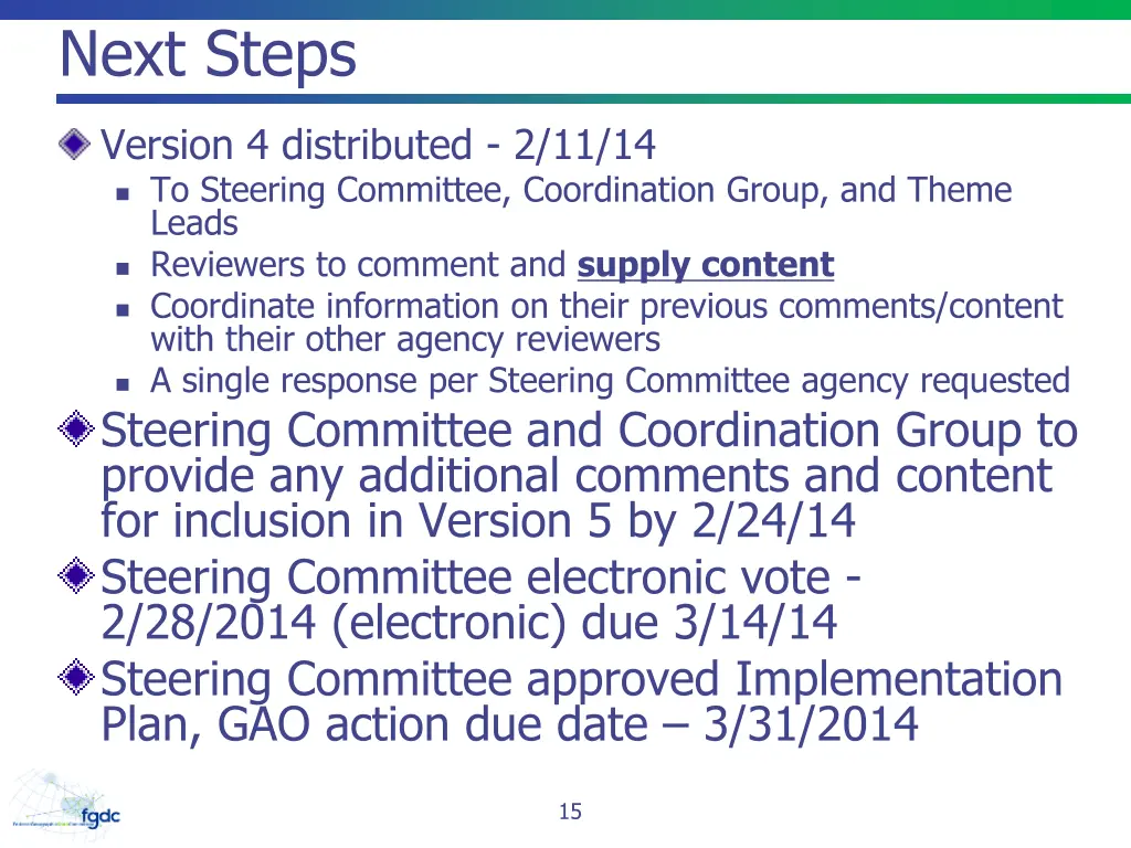 next steps