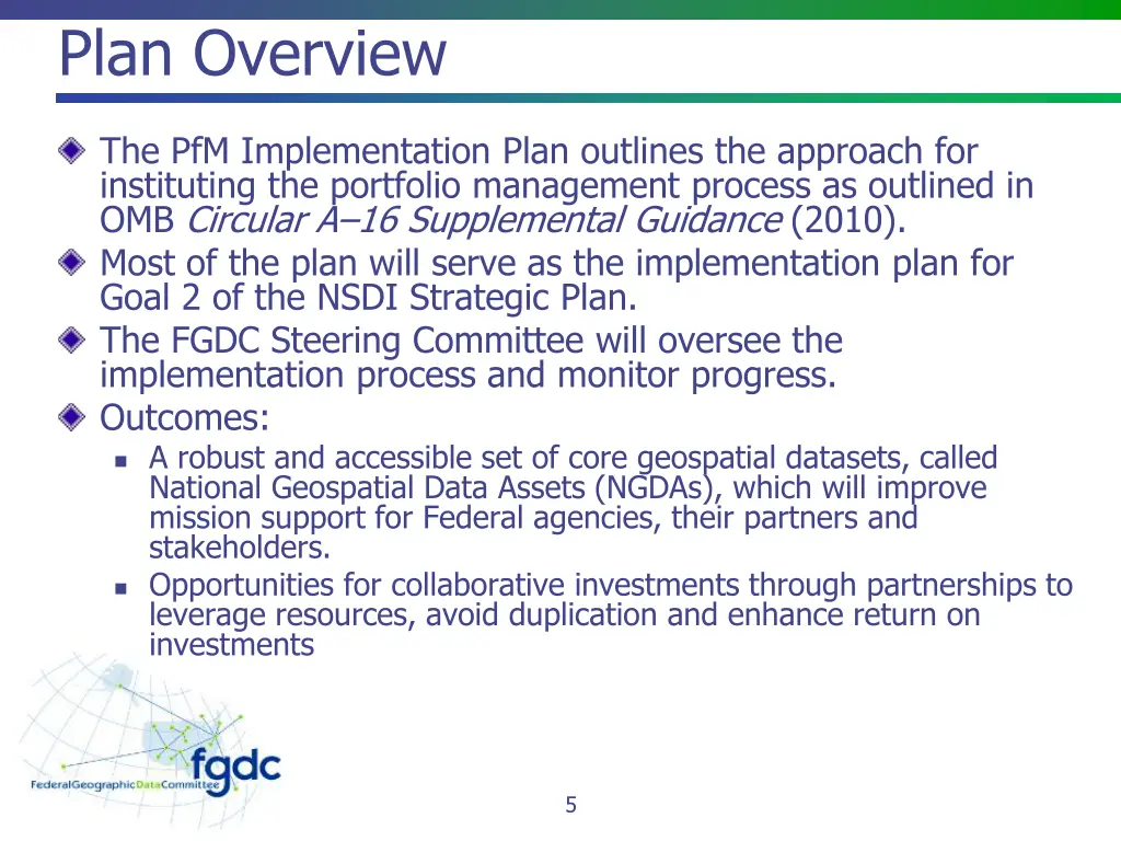 plan overview