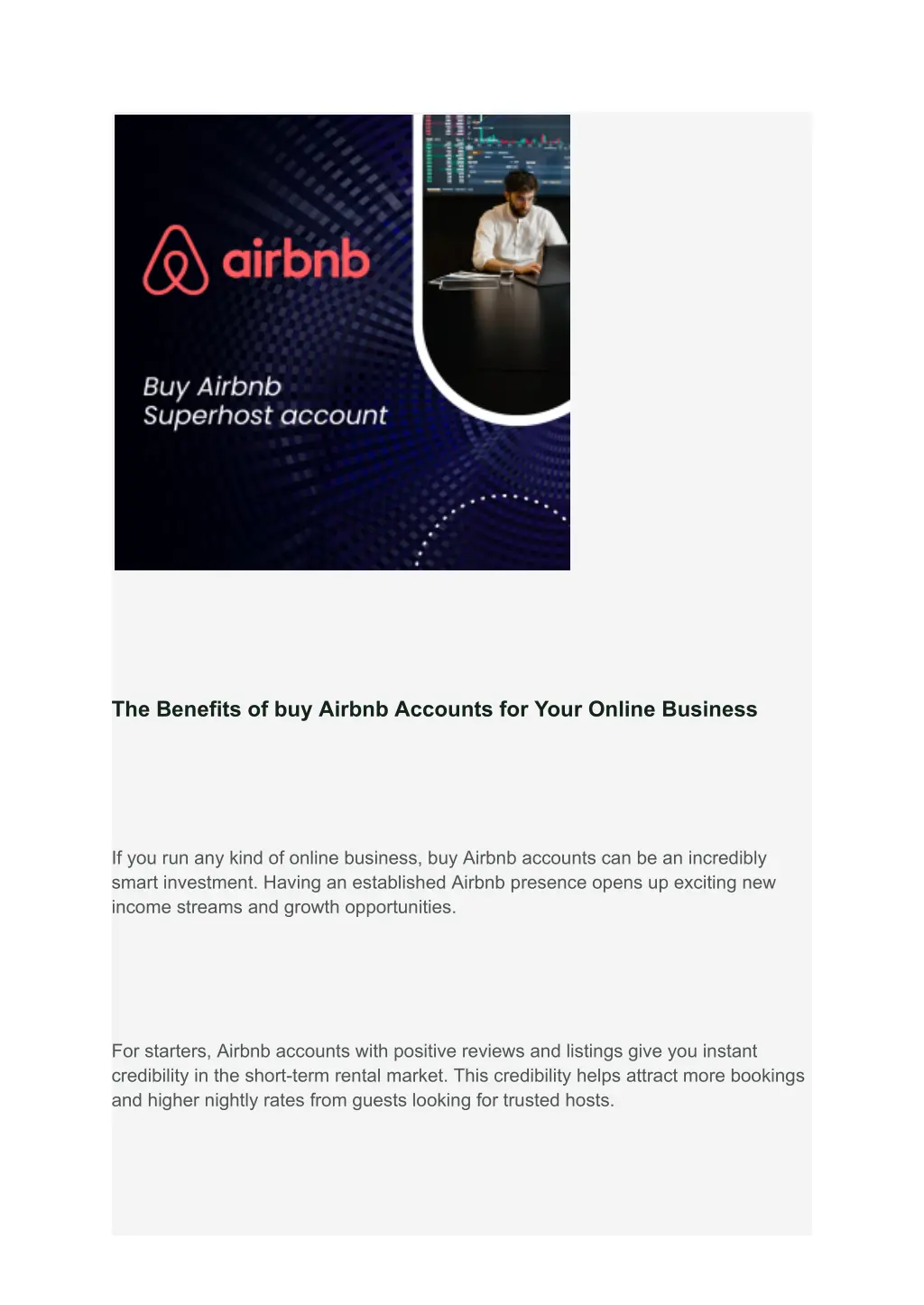 the benefits of buy airbnb accounts for your