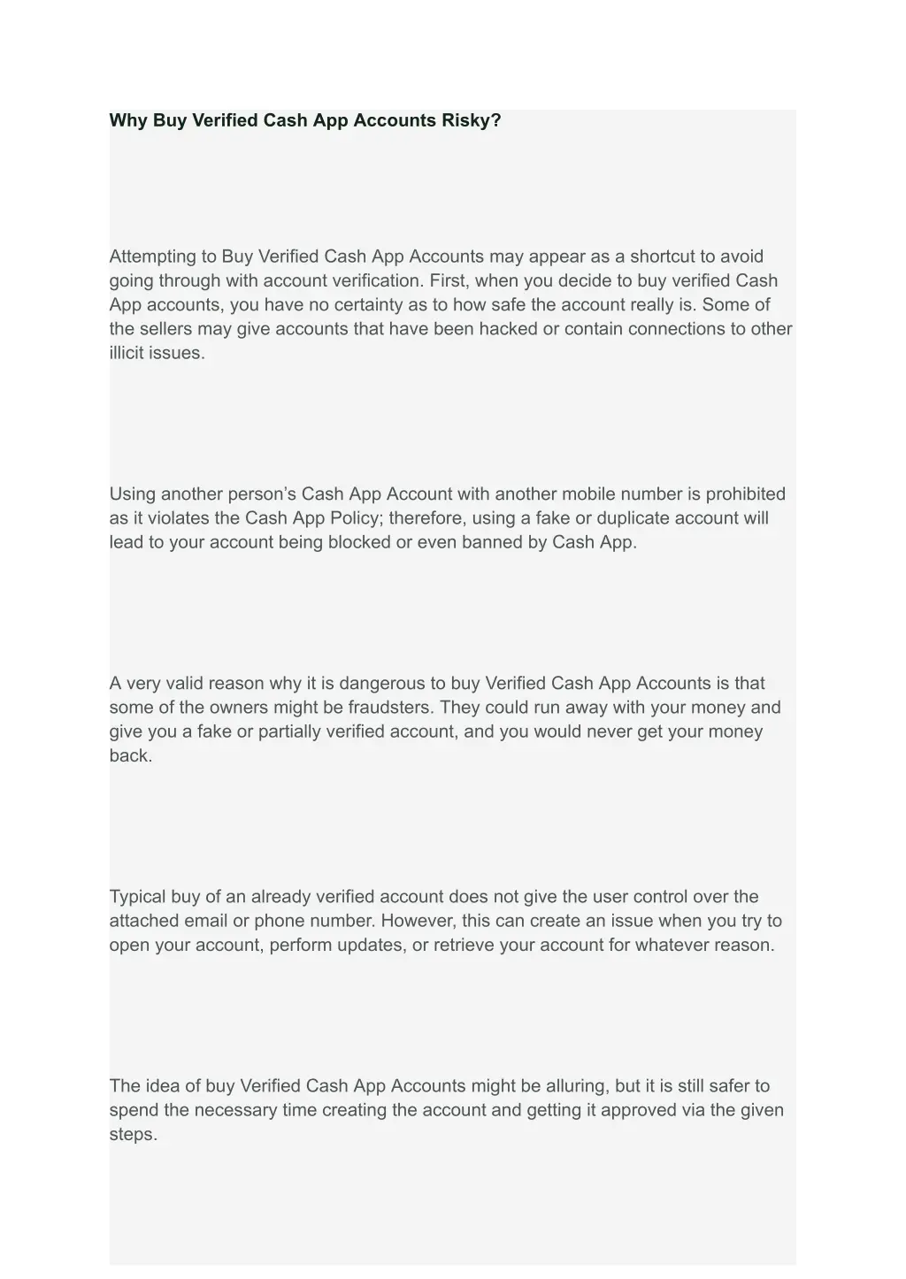 why buy verified cash app accounts risky