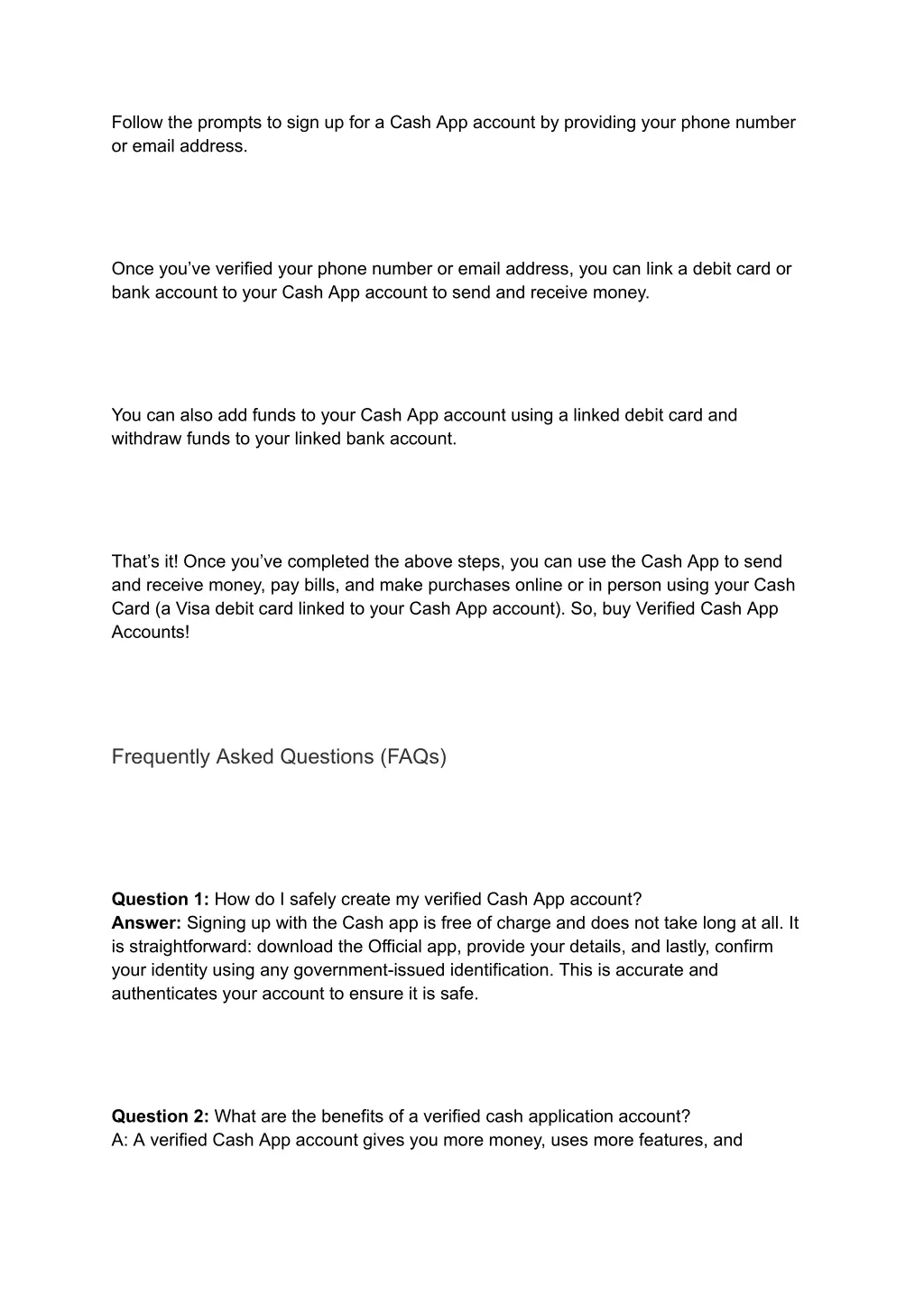 follow the prompts to sign up for a cash