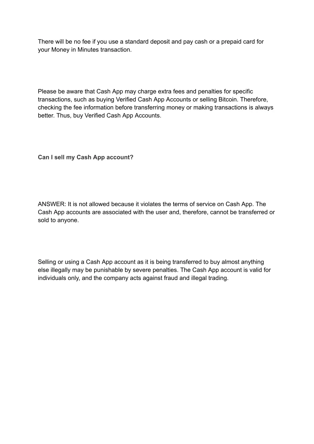 there will be no fee if you use a standard