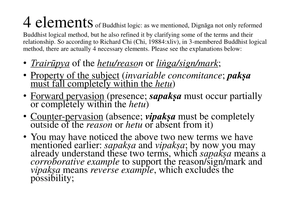 4 elements of buddhist logic as we mentioned dign