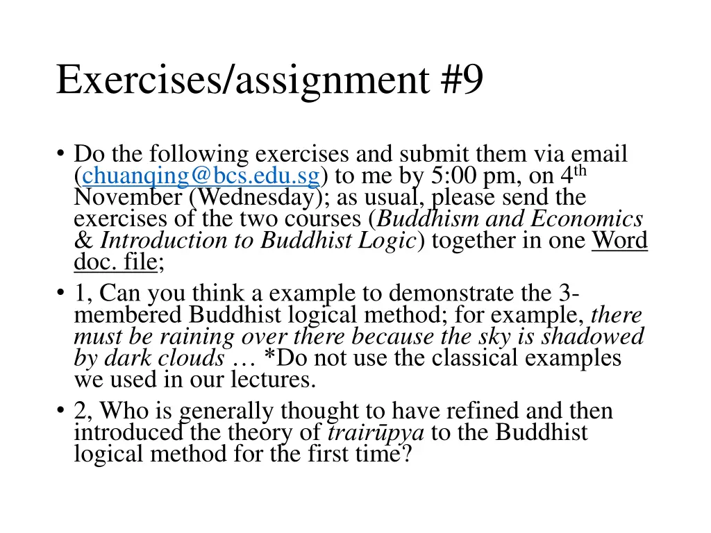 exercises assignment 9