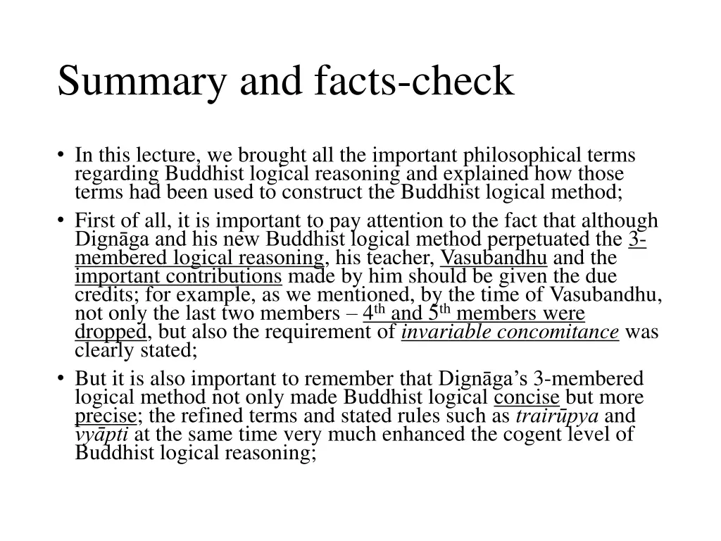 summary and facts check
