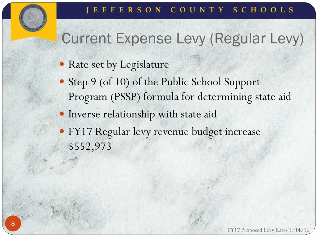 current expense levy regular levy