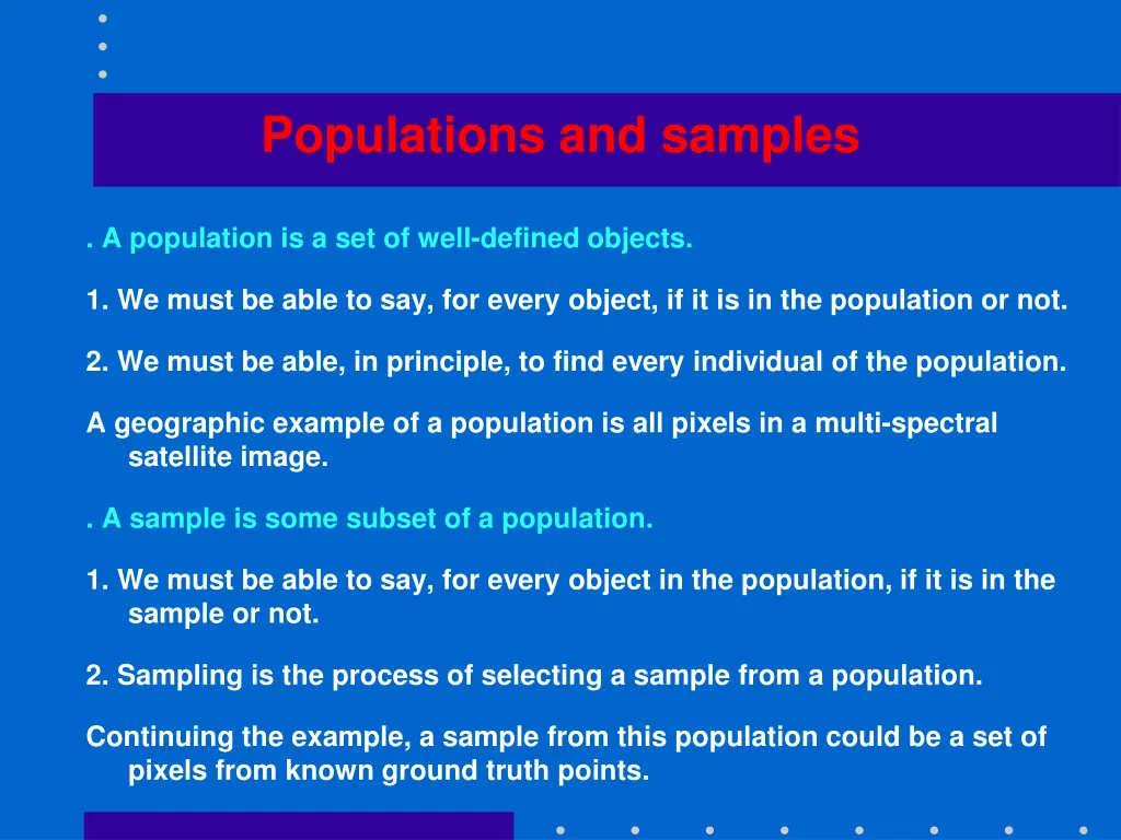 populations and samples