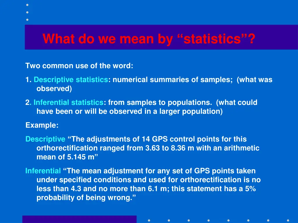 what do we mean by statistics