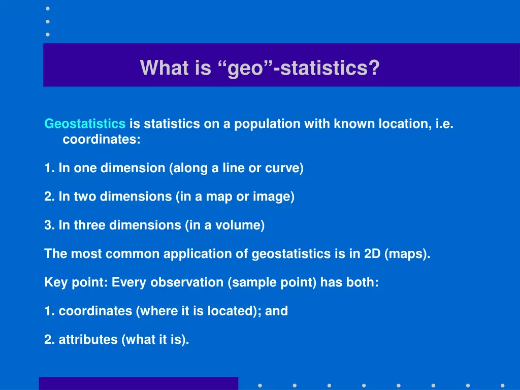 what is geo statistics