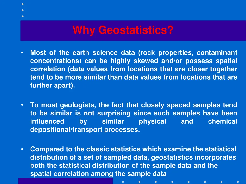 why geostatistics 1
