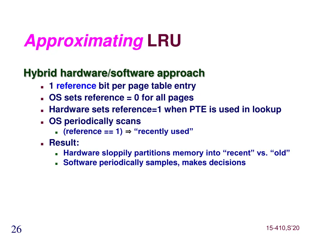 approximating lru
