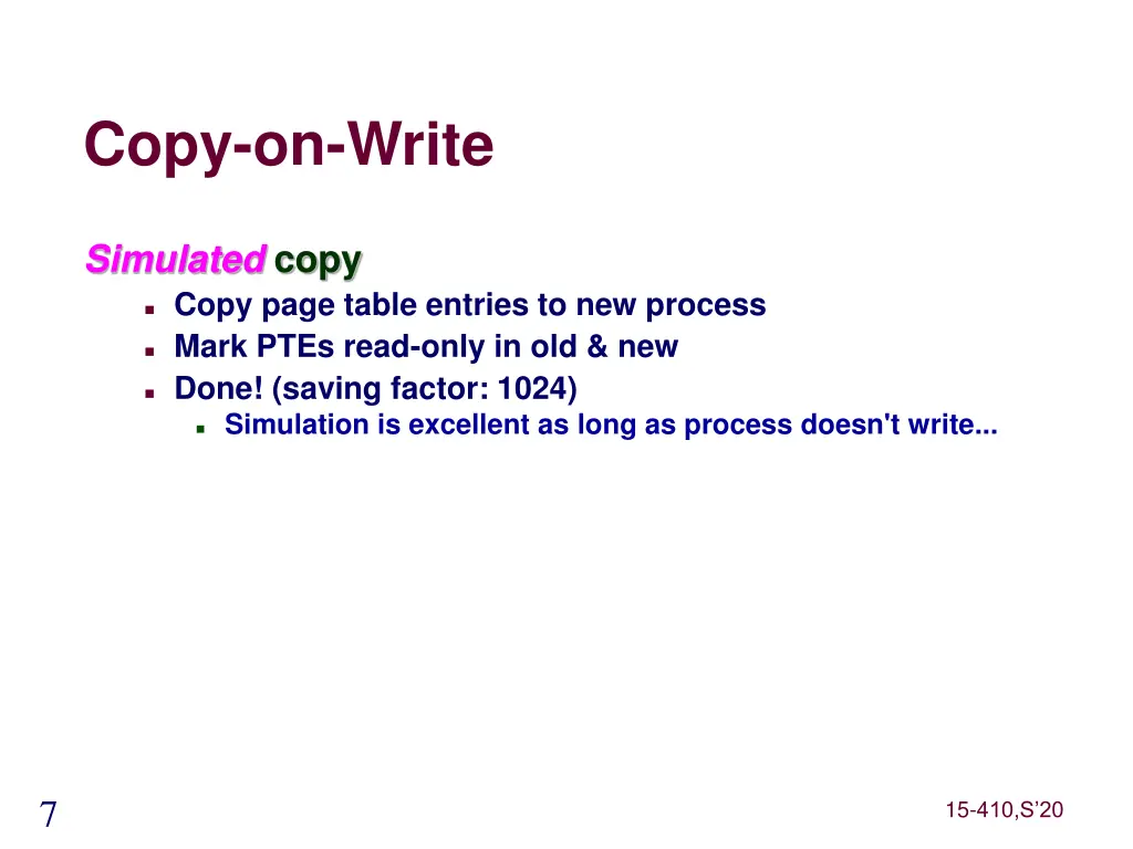 copy on write 1