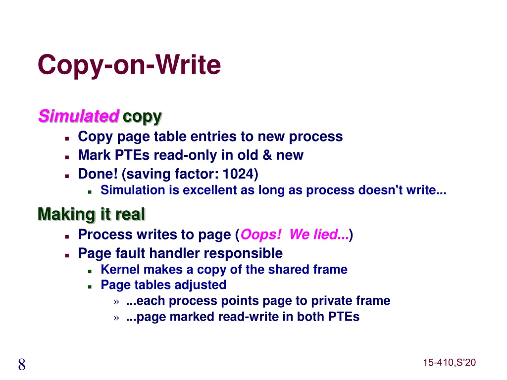 copy on write 2