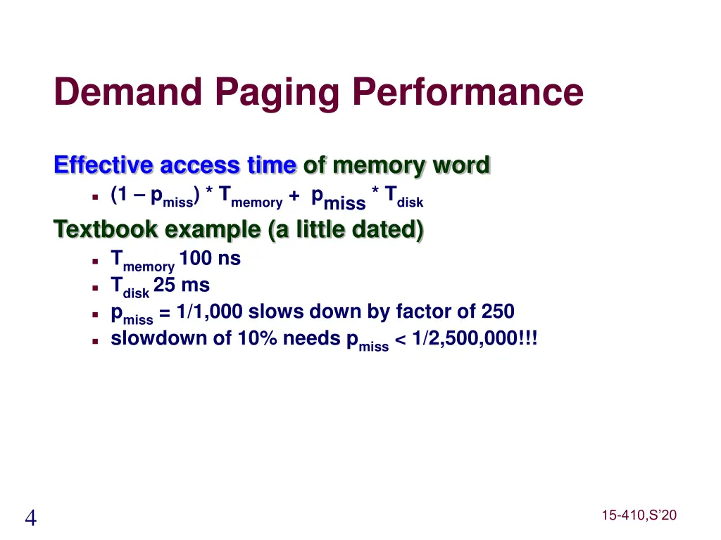 demand paging performance