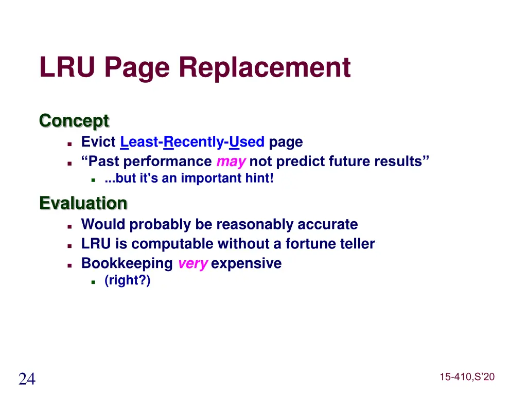 lru page replacement