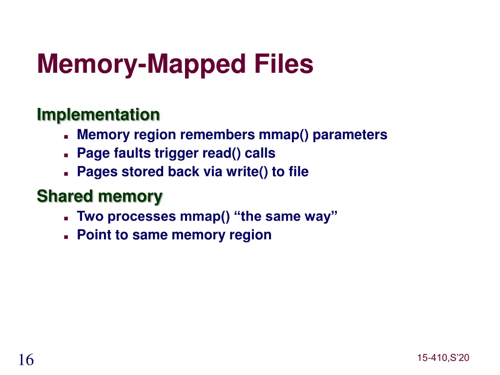 memory mapped files 1