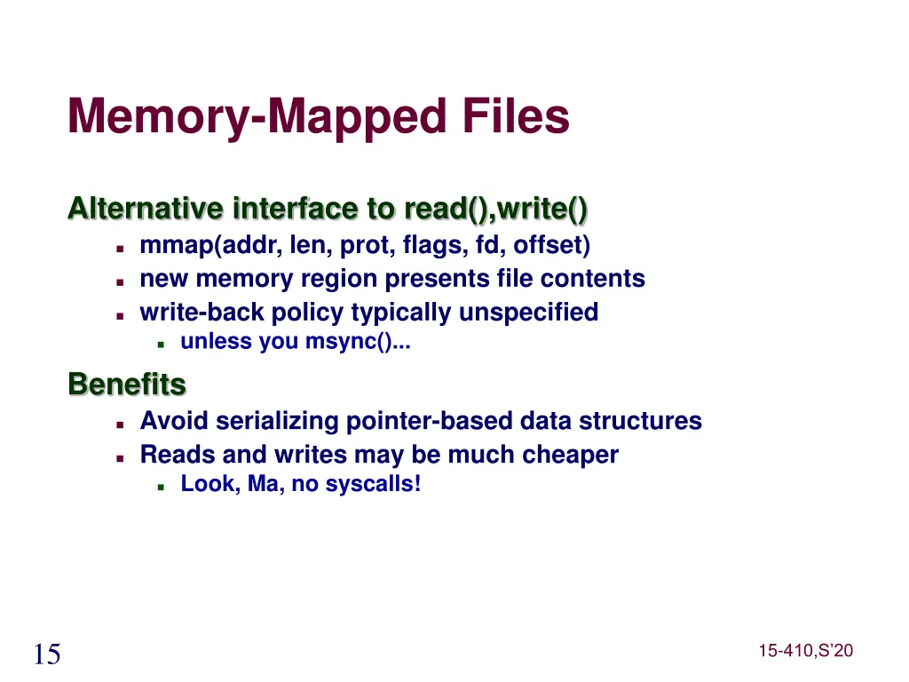 memory mapped files
