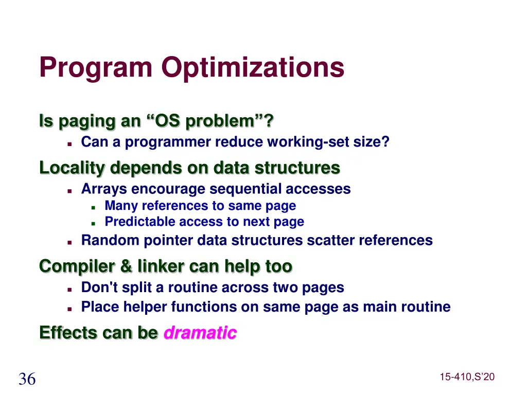 program optimizations