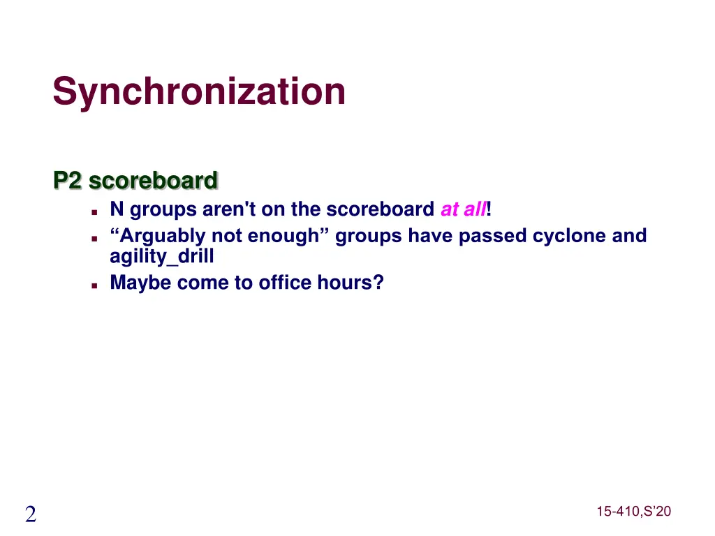 synchronization
