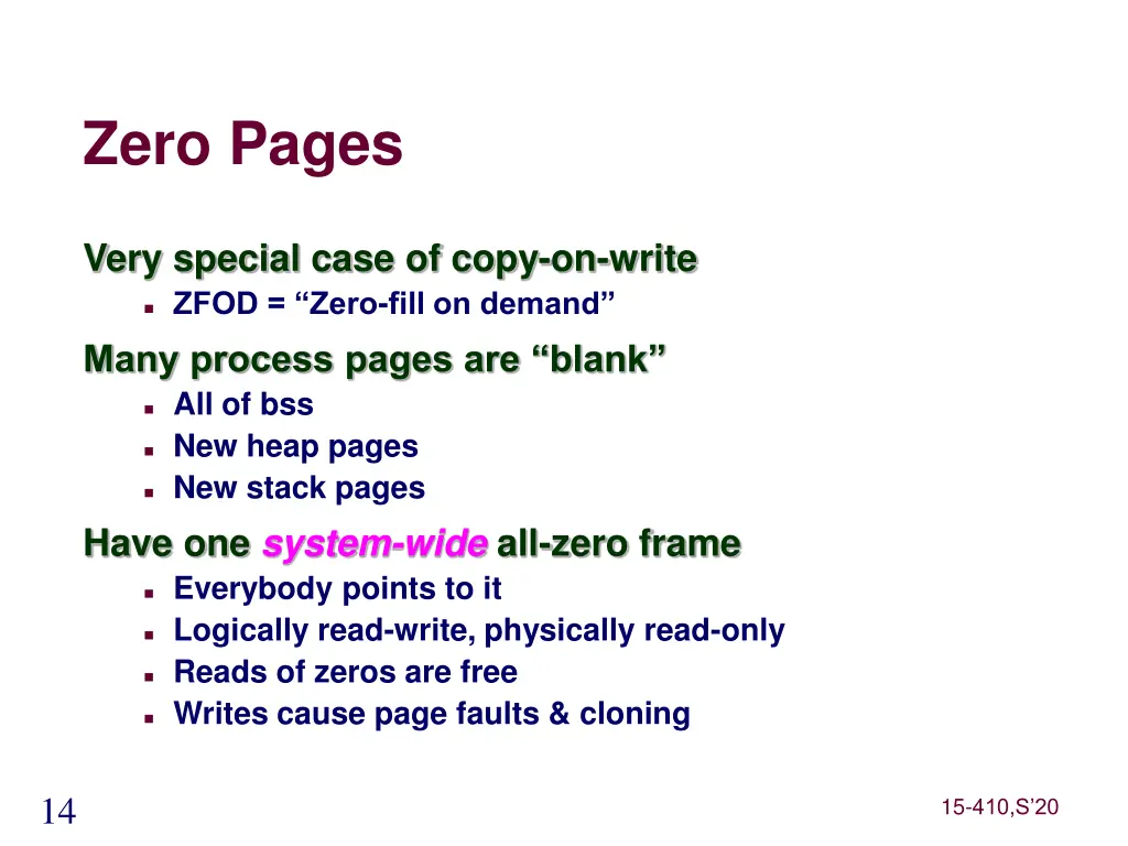 zero pages