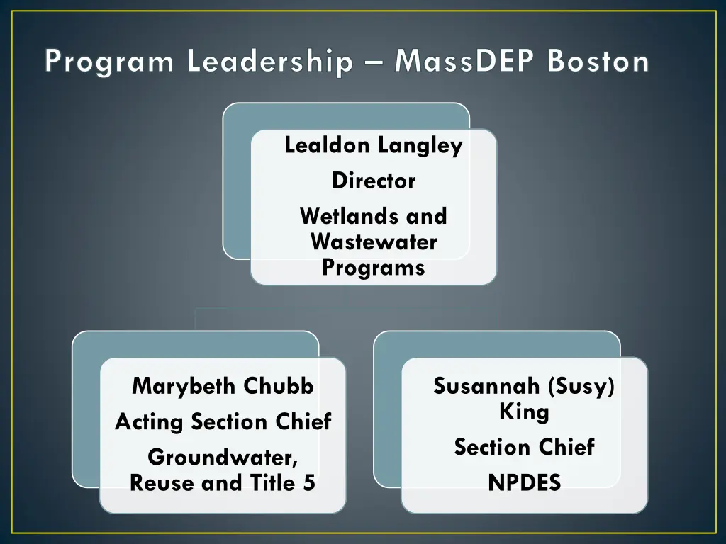 program leadership massdep boston